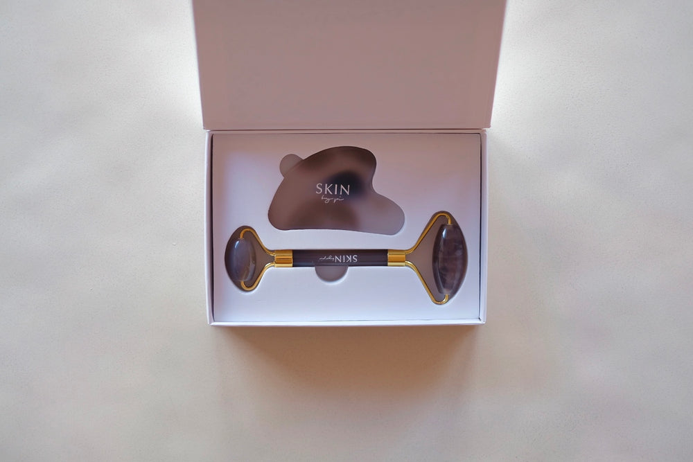 Agat Jade Roller og Gua sha sett